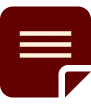 Icon of a red speech bubble with three white horizontal lines inside, resembling text.